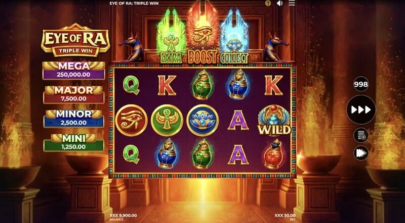 Eye of Ra Triple Win – ein Wildsymbol landet auf den Walzen
